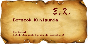 Borszok Kunigunda névjegykártya